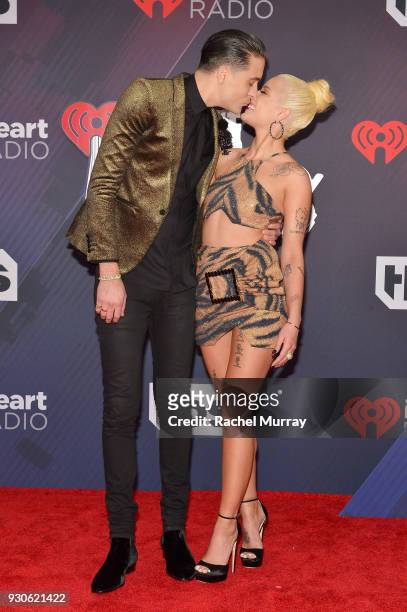 Eazy and Halsey arrive at the 2018 iHeartRadio Music Awards which broadcasted live on TBS, TNT, and truTV at The Forum on March 11, 2018 in...