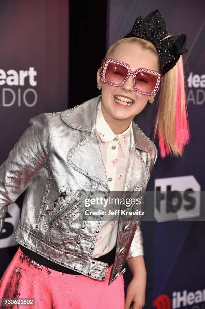 JoJo Siwa arrives at the 2018 iHeartRadio Music Awards which broadcasted live on TBS, TNT, and truTV at The Forum on March 11, 2018 in Inglewood,...