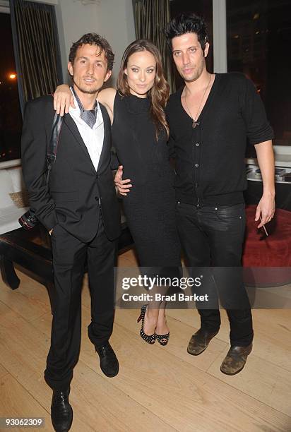 Tao Ruspoli, Olivia Wilde and Shawn Andrews attends the after party for the premiere of "Fix" at Mangusta Loft on November 14, 2009 in New York City.