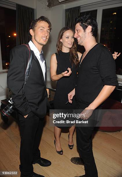 Tao Ruspoli, Olivia Wilde and Shawn Andrews attends the after party for the premiere of "Fix" at Mangusta Loft on November 14, 2009 in New York City.