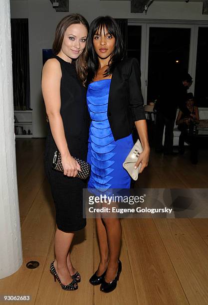 Olivia Wilde and Megalyn Echikunwoke attend the New York premiere of "Fix" after party at Mangusta Loft on November 14, 2009 in New York City.