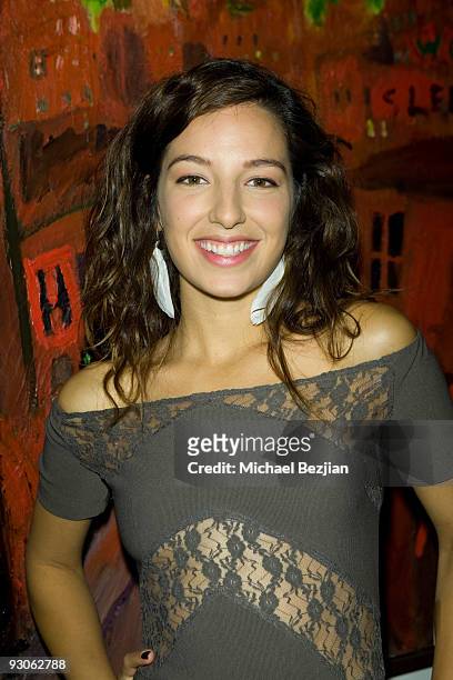Actress Vanessa Lengies attends the Contempoary West Coast Premier of American Artist Chuck Conelly at Trigg Ison Fine Art on October 29, 2009 in Los...