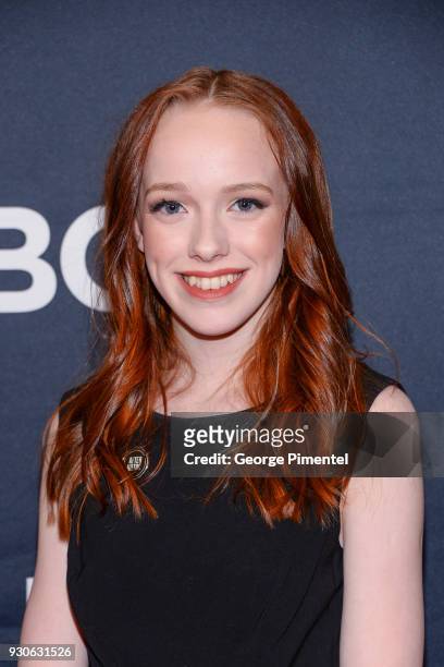 Amybeth McNulty arrives at the 2018 Canadian Screen Awards at the Sony Centre for the Performing Arts on March 11, 2018 in Toronto, Canada.