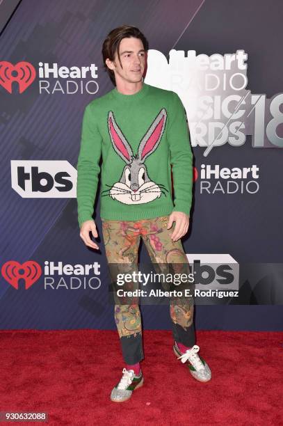Drake Bell arrives at the 2018 iHeartRadio Music Awards which broadcasted live on TBS, TNT, and truTV at The Forum on March 11, 2018 in Inglewood,...