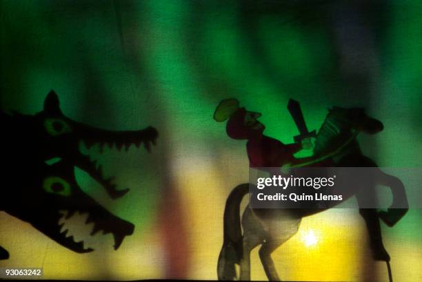 December, 2005. Madrid Dress rehearsal in the Abadia theater of 'El Paladin de Francia', , a puppets spectacle and theater of shadows based on a...