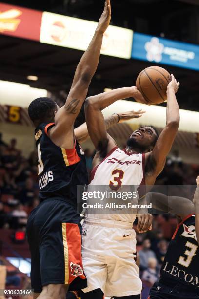 Marcus Thornton of the Canton Charge goes to the basket against the Erie BayHawks on March 11, 2018 at Canton Memorial Civic Center in Canton, Ohio....