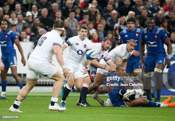 Richard Wigglesworth, Chris Robshaw, Jonathan Joseph of England, Gael Fickou, Yacouba Camara of France during the NatWest 6 Nations Crunch match...