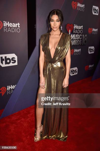 Chantel Jeffries arrives at the 2018 iHeartRadio Music Awards which broadcasted live on TBS, TNT, and truTV at The Forum on March 11, 2018 in...