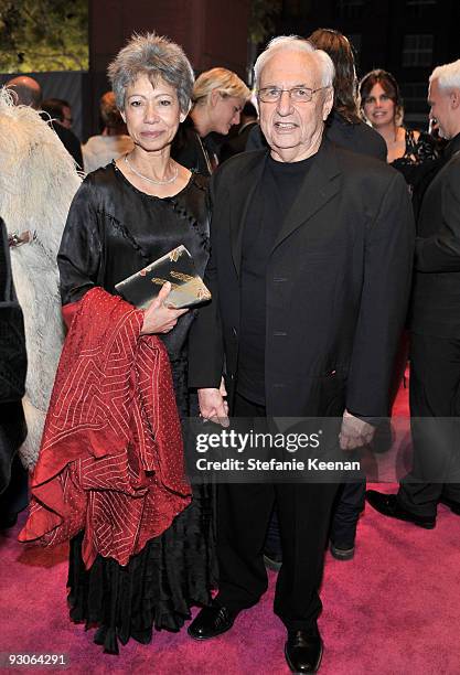 Architect Frank Gehry and guest attends the MOCA NEW 30th anniversary gala held at MOCA on November 14, 2009 in Los Angeles, California.