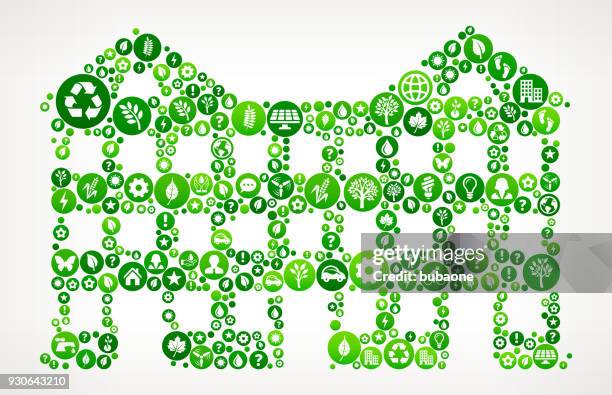 aparment building nature and environmental conservation icon pattern - solar panel construction stock illustrations