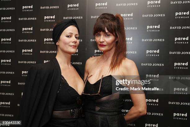 Helena Christensen and Camilla Staerk pose during a Q & A at David Jones Elizabeth Street Store on March 10, 2018 in Sydney, Australia.