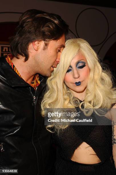 Artist Francesco Vezzoli and musician Lady Gaga during the MOCA NEW 30th anniversary gala held at MOCA on November 14, 2009 in Los Angeles,...