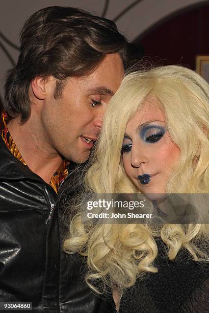 Artist Francesco Vezzoli and musician Lady Gaga during the MOCA NEW 30th anniversary gala held at MOCA on November 14, 2009 in Los Angeles,...