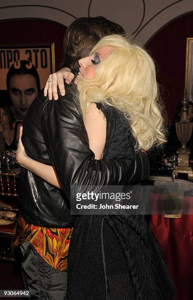 Artist Francesco Vezzoli and musician Lady Gaga during the MOCA NEW 30th anniversary gala held at MOCA on November 14, 2009 in Los Angeles,...