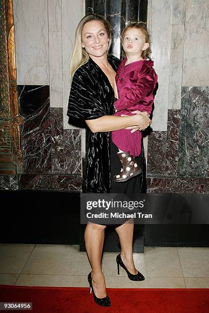 Elisabeth Rohm and her daughter arrive to the Los Angeles premiere of "Dr. Seuss': How The Grinch Stole Christmas! - The Musical" held at the...