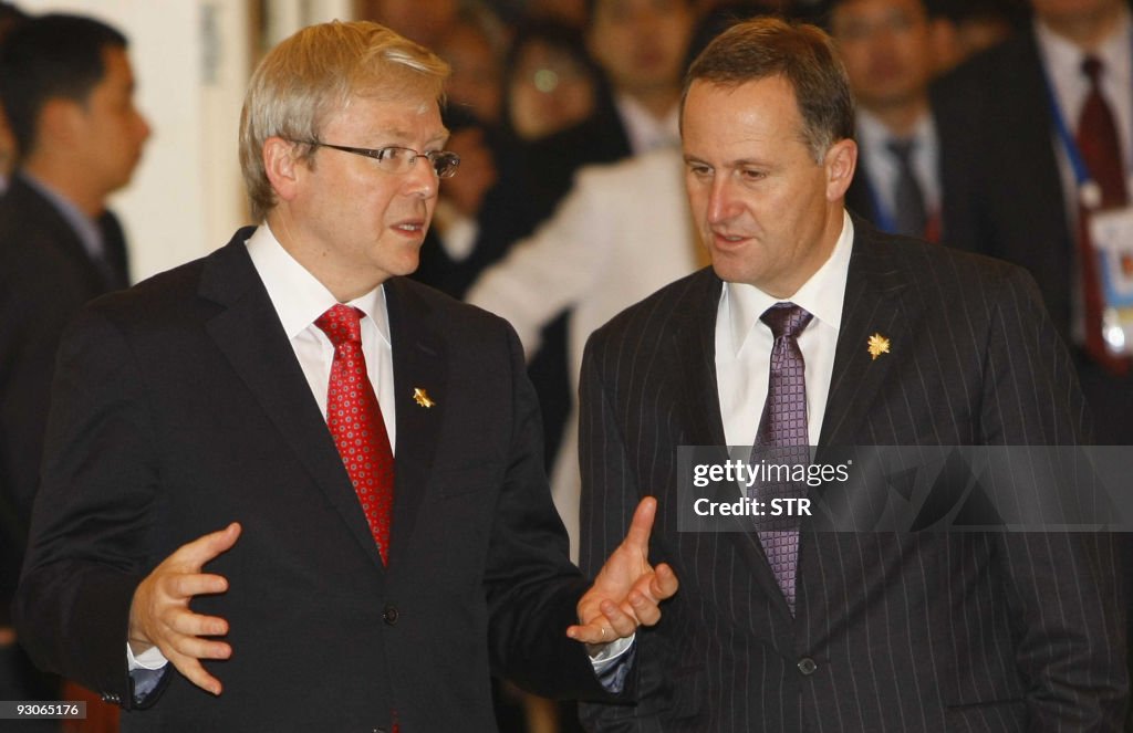 Kevin Rudd 2009 Australian Prime Minister Kevin Rudd talks with New Zealand Prime ...