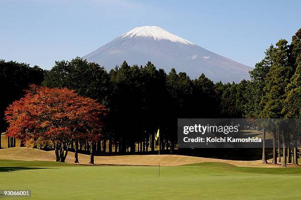 Snow Capped Mount Fuji is seen during the final round of Mitsui Sumitomo Visa Taiheiyo Masters at Taiheiyo Club Gotemba Course on November 15, 2009...