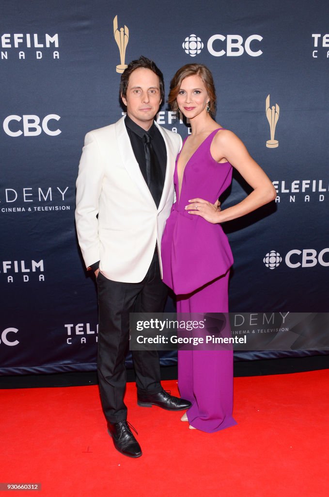 Jonny Harris and Kaitlin Kozell arrive at the 2018 Canadian Screen