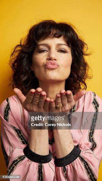 Actor Carla Gugino from the film "Elizabeth Harvest" poses for a portrait in the Getty Images Portrait Studio Powered by Pizza Hut at the 2018 SXSW...