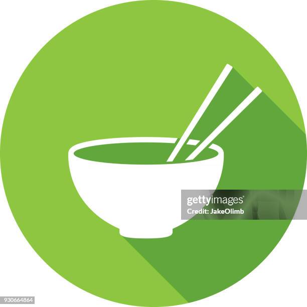 chopsticks bowl icon silhouette - japanese food stock illustrations