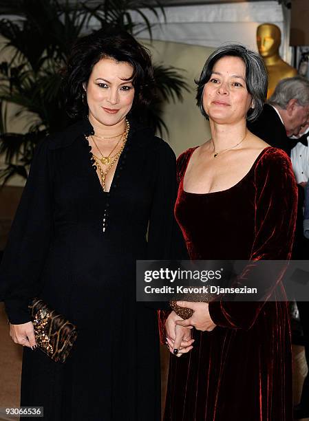 Actresses Jennifer Tilly and Meg Tilly arrive at the Academy of Motion Picture Arts and Sciences' Inaugural Governors Awards held at the Grand...