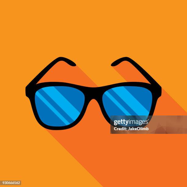 bildbanksillustrationer, clip art samt tecknat material och ikoner med solglasögon-ikonen platta - sunglasses