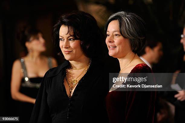 Actresses Jennifer Tilly and Meg Tilly arrive at the Academy of Motion Picture Arts and Sciences' Inaugural Governors Awards held at the Grand...