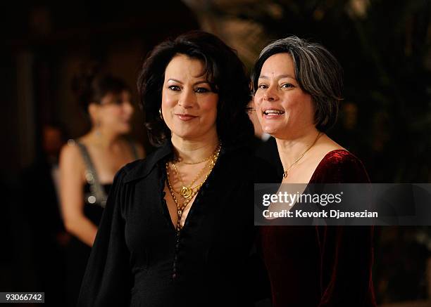 Actresses Jennifer Tilly and Meg Tilly arrive at the Academy of Motion Picture Arts and Sciences' Inaugural Governors Awards held at the Grand...