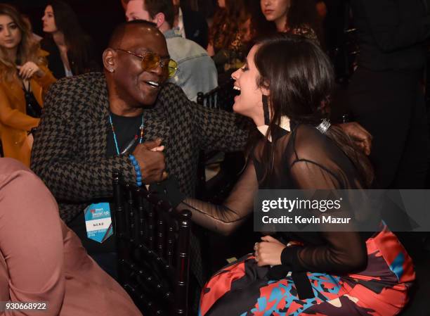 Randy Jackson and Camila Cabello attend the 2018 iHeartRadio Music Awards which broadcasted live on TBS, TNT, and truTV at The Forum on March 11,...