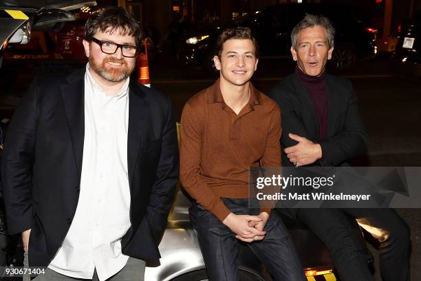 Ernest Cline, Tye Sheridan and Ben Mendelsohn attend "Ready Player One" Premiere 2018 SXSW Conference and Festivals at Paramount Theatre on March 11,...