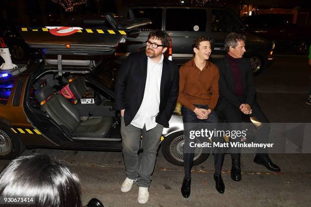 Ernest Cline, Tye Sheridan and Ben Mendelsohn attend "Ready Player One" Premiere 2018 SXSW Conference and Festivals at Paramount Theatre on March 11,...