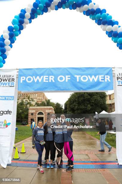 Toni Trucks, JoAnna Garcia Swisher, Josh Kelly, Carly Hughes, Nick Swisher and Erin Cummings attend the "Power Of Tower" run/walk at UCLA on March...