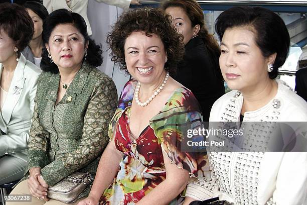 Kristiani Yudhoyono, wife of Indonesia's President Susilo Bambang Yudhoyono, Therese Rein, wife of Australia's Prime Minister Kevin Rudd, and Kim...