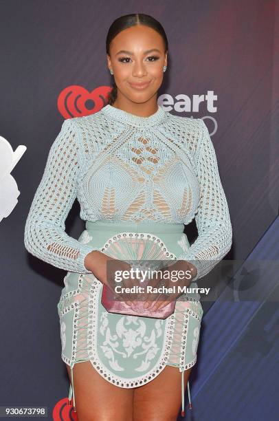 Nia Sioux arrives at the 2018 iHeartRadio Music Awards which broadcasted live on TBS, TNT, and truTV at The Forum on March 11, 2018 in Inglewood,...