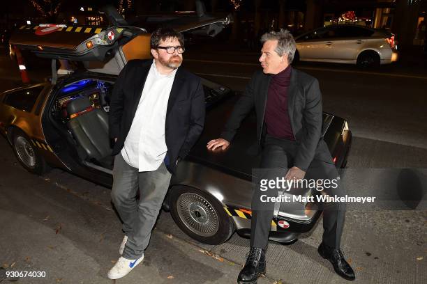 Ernest Cline and Ben Mendelsohn attend "Ready Player One" Premiere 2018 SXSW Conference and Festivals at Paramount Theatre on March 11, 2018 in...