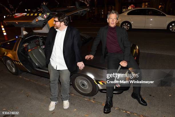 Ernest Cline and Ben Mendelsohn attend "Ready Player One" Premiere 2018 SXSW Conference and Festivals at Paramount Theatre on March 11, 2018 in...