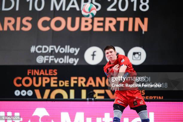 Michael Saeta of Chaumont during the French Cup match between Tourcoing and Chaumont at Stade Pierre de Coubertin on March 10, 2018 in Paris, France.