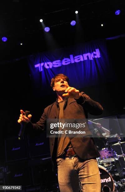 James Toseland of Toseland performs on stage at the O2 Shepherd's Bush Empire on March 11, 2018 in London, England.