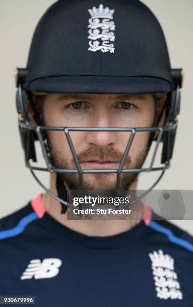 England batsman Mark Stoneman pictured during England nets ahead of their first warm up match at Seddon Park on March 12, 2018 in Hamilton, New...