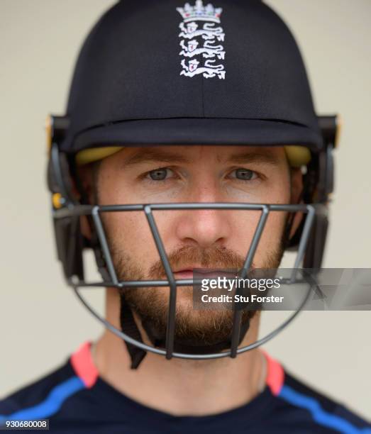 England batsman Mark Stoneman pictured during England nets ahead of their first warm up match at Seddon Park on March 12, 2018 in Hamilton, New...