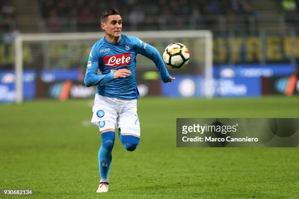 Jose Maria Callejon of Ssc Napoli in action during the Serie A football match between Fc Internazionale and Ssc Napoli. The final score was 0-0.