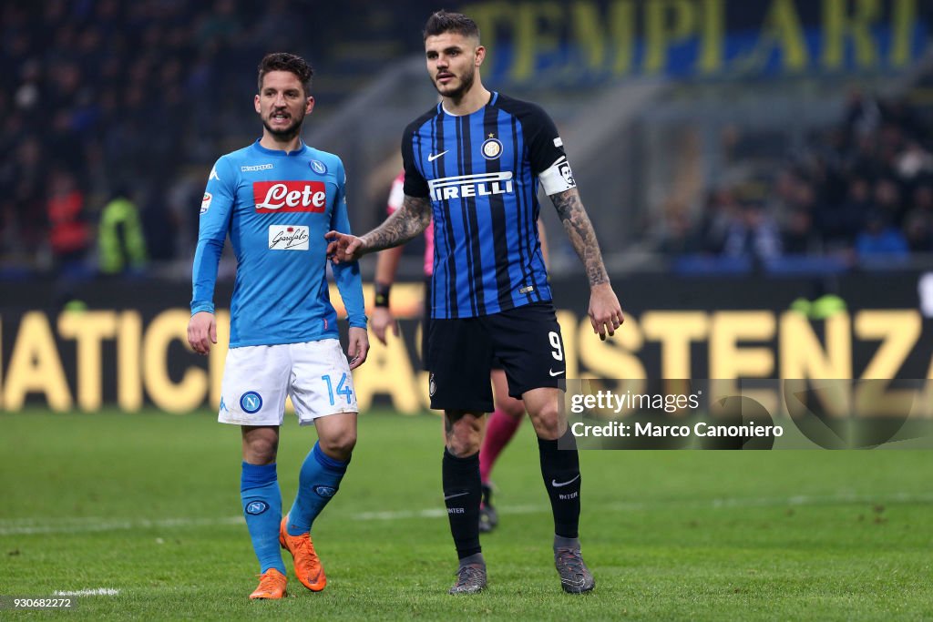 Dries Mertens of Ssc Napoli and Mauro Icardi of Fc...