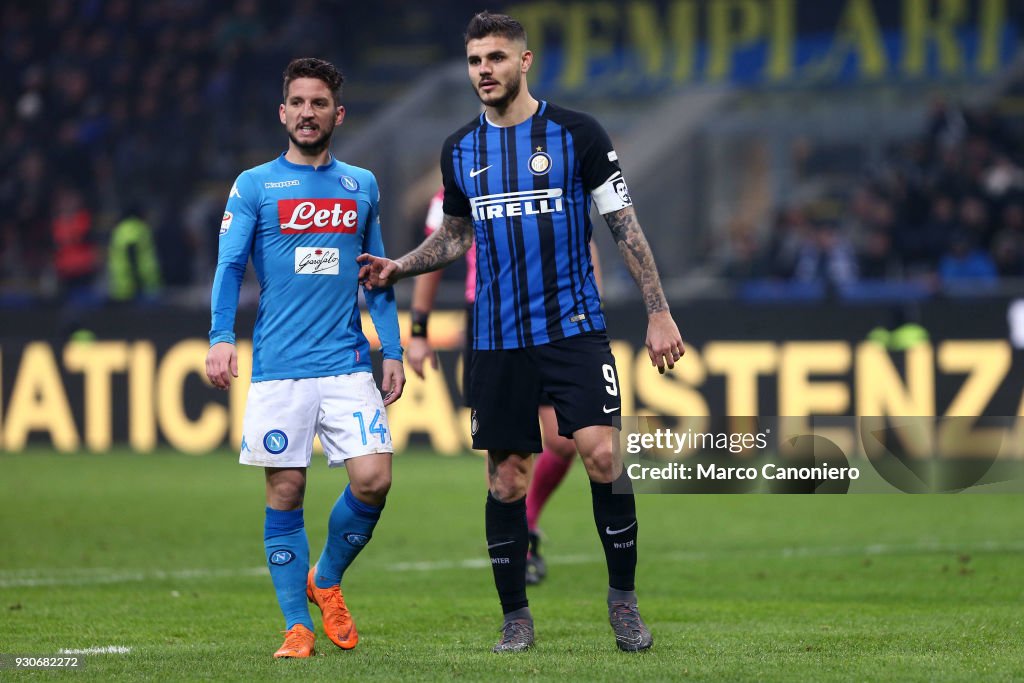 Dries Mertens of Ssc Napoli  and Mauro Icardi of Fc...