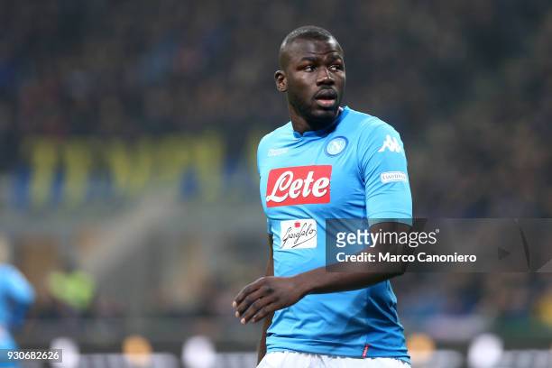 Kalidou Koulibaly of Ssc Napoli during the Serie A football match between Fc Internazionale and Ssc Napoli. The final score was 0-0.