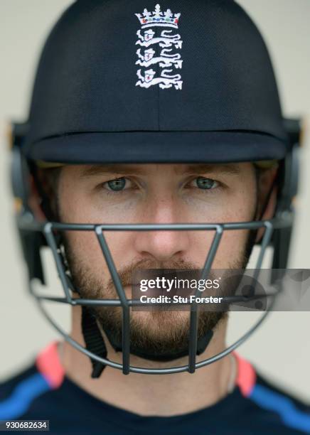 England batsman Mark Stoneman pictured during England nets ahead of their first warm up match at Seddon Park on March 12, 2018 in Hamilton, New...