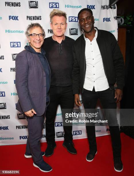David Worthen, Gordon Ramsay and Mario Melchiot attend "PHENOMS" 2018 Soccer Documentary Mini-Series Launch Event at the FOX Sports House at SXSW on...