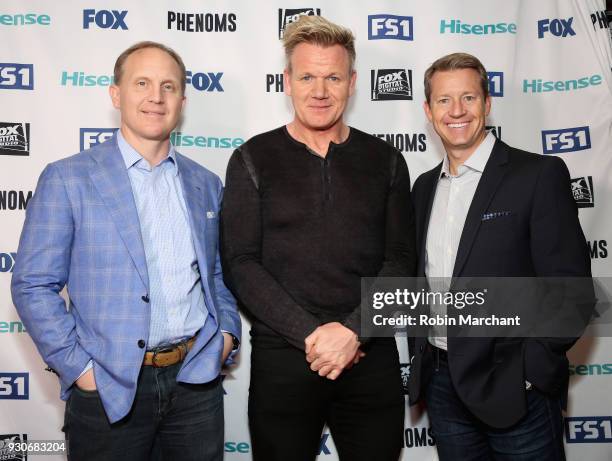 Eric Shanks, Gordon Ramsay and Rob Stone attend "PHENOMS" 2018 Soccer Documentary Mini-Series Launch Event at the FOX Sports House at SXSW on March...