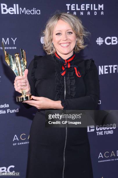 Sherry White poses in the press room at the 2018 Canadian Screen Awards at Sony Centre for the Performing Arts on March 11, 2018 in Toronto, Canada.