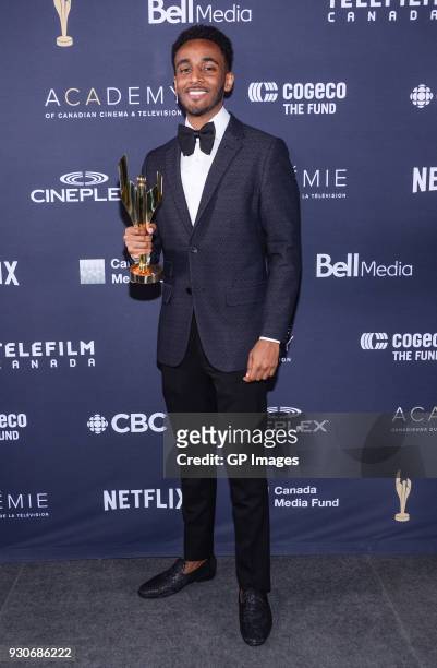 Nabil Rajo poses in the press room at the 2018 Canadian Screen Awards at Sony Centre for the Performing Arts on March 11, 2018 in Toronto, Canada.