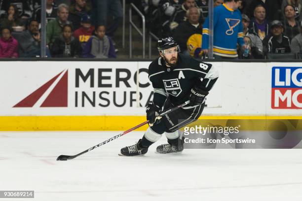 Los Angeles Kings defenseman Drew Doughty during the NHL regular season game against the St. Louis Blues on March 10 at Staples Center in Los...